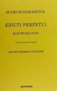 Abbildung von: De iuris dictione edictum : edicti perpetui quae reliqua sunt - EUNSA. EDICIONES UNIVERSIDAD DE NAVARRA, S.A.