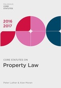 Cover: Core Statutes on Property Law 2016-17 - Palgrave Macmillan