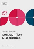 Cover: Core Statutes on Contract, Tort & Restitution 2016-17 - Palgrave Macmillan