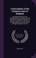 Cover: A Description of the Common Laws of England - Palala Press