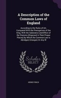 Enlarge image Cover: A Description of the Common Laws of England - Palala Press