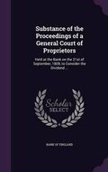 Cover: Substance of the Proceedings of a General Court of Proprietors - Palala Press