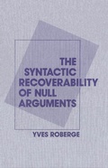 Cover: The Syntactic Recoverability of Null Arguments - McGill-Queen's University Press