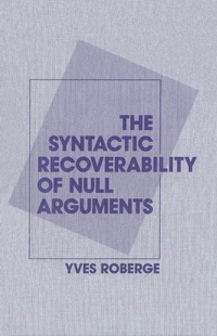 Enlarge image Cover: The Syntactic Recoverability of Null Arguments - McGill-Queen's University Press