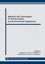 Cover: Materials and Technologies for Energy Supply and Environmental Engineering - Trans Tech Publications Ltd