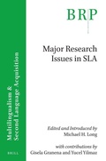 Cover: Major research issues in SLA - Brill