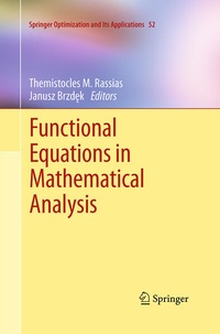 Enlarge image Cover: Functional Equations in Mathematical Analysis - Springer