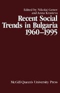 Cover: Recent Social Trends in Bulgaria, 1960-1995 - De Gruyter