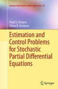 Cover: Estimation and Control Problems for Stochastic Partial Differential Equations - Springer
