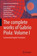Cover: The complete works of Gabrio Piola: Volume I - Springer