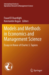 Enlarge image Cover: Models and Methods in Economics and Management Science - Springer