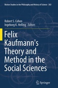 Cover: Felix Kaufmann's Theory and Method in the Social Sciences - Springer