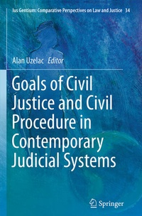 Abbildung von: Goals of Civil Justice and Civil Procedure in Contemporary Judicial Systems - Springer