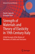 Cover: Strength of Materials and Theory of Elasticity in 19th Century Italy - Springer