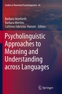 Cover: Psycholinguistic Approaches to Meaning and Understanding across Languages - Springer