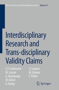 Enlarge image Cover: Interdisciplinary Research and Trans-disciplinary Validity Claims - Springer