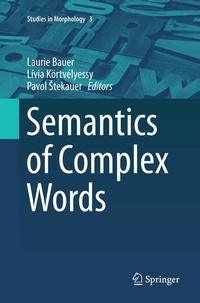 Enlarge image Cover: Semantics of Complex Words - Springer