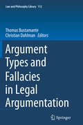 Cover: Argument Types and Fallacies in Legal Argumentation - Springer