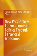 Cover: New Perspectives for Environmental Policies Through Behavioral Economics - Springer