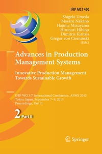 Abbildung von: Advances in Production Management Systems: Innovative Production Management Towards Sustainable Growth - Springer