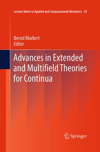Enlarge image Cover: Advances in Extended and Multifield Theories for Continua - Springer