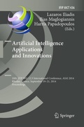 Cover: Artificial Intelligence Applications and Innovations - Springer