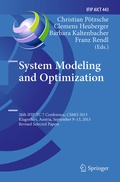 Cover: System Modeling and Optimization - Springer