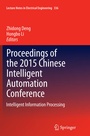 Cover: Proceedings of the 2015 Chinese Intelligent Automation Conference - Springer