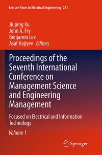 Enlarge image Cover: Proceedings of the Seventh International Conference on Management Science and Engineering Management - Springer