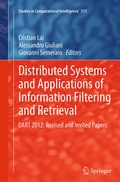 Cover: Distributed Systems and Applications of Information Filtering and Retrieval - Springer