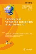 Cover: Computer and Computing Technologies in Agriculture VII - Springer