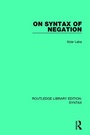 Cover: On Syntax of Negation - Routledge