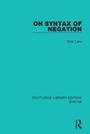 Cover: On Syntax of Negation - Routledge