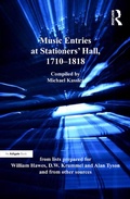 Cover: Music Entries at Stationers' Hall, 1710-1818 - Routledge