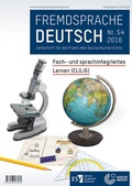 Cover: Fremdsprache Deutsch - - Heft 54 (2016): Fach- und sprachintegriertes Lernen (CLILiG) - Erich Schmidt Verlag