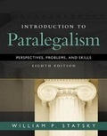 Cover: Introduction to Paralegalism - CENGAGE Learning Custom Publishing
