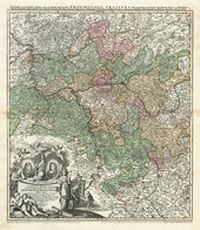 Abbildung von: Historische Karte: Unterer und mindere Teil von FRANKEN 1707 (Plano) - Verlag Rockstuhl