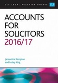 Cover: Accounts for Solicitors 2016/17 - College of Law Publishing