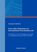 Cover: Einstweilige Ma&szlig;nahmen im internationalen Warenhandelsrecht - Kovac, Dr. Verlag