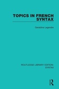 Cover: Topics in French Syntax - Routledge