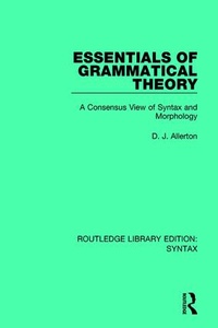 Enlarge image Cover: Essentials of Grammatical Theory - Routledge