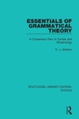 Cover: Essentials of Grammatical Theory - Routledge