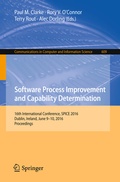 Cover: Software Process Improvement and Capability Determination - Springer