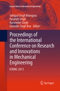 Cover: Proceedings of the International Conference on Research and Innovations in Mechanical Engineering - Springer