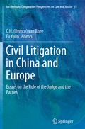 Cover: Civil Litigation in China and Europe - Springer