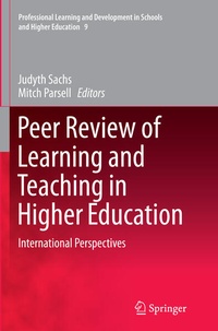 Enlarge image Cover: Peer Review of Learning and Teaching in Higher Education - Springer