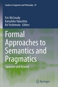 Cover: Formal Approaches to Semantics and Pragmatics - Springer