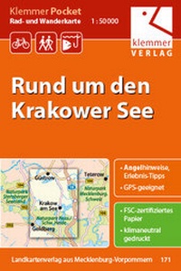 Abbildung von: Klemmer Pocket Rad- und Wanderkarte Rund um den Krakower See - Klemmer-Verlag
