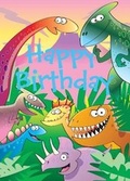 Cover: Dinosaurs - Happy Birthday Card-Book - Cardooo Ltd