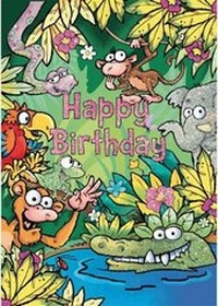 Enlarge image Cover: Jungle - Happy Birthday Card-Book - Cardooo Ltd